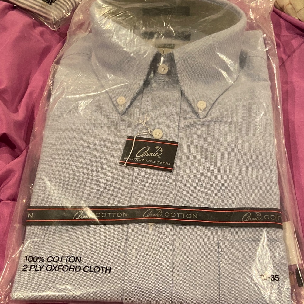 Men’s 100 cotton blue dress shirt